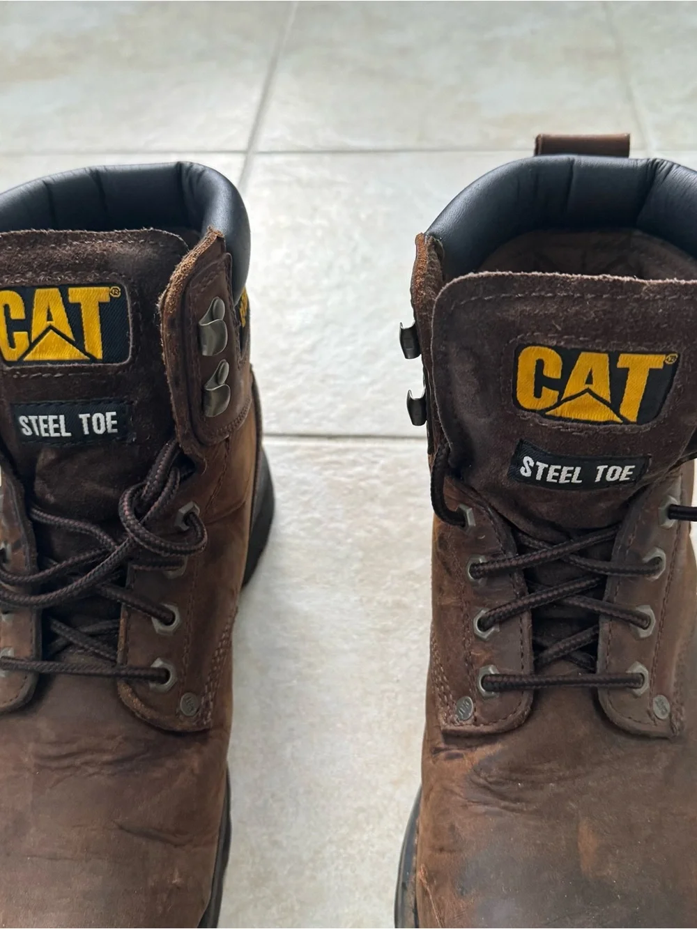 Caterpillar CAT Second Shift Mens Steel Toe Work Boots Brown Leather P89586 11 M